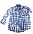 Blue & White Checked Flannel Shirt