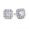 Rhodium Plated Diamond Color Stud Earrings made with Swarovski Crystals (GE039CR)