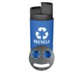 Recycling Receptacle, 3 Openings, 14 Gallon Capacity