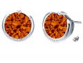 Rhodium Plated Smoky Quartz Color Stud Earrings made with Swarovski Crystals (GE037ST)
