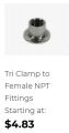 Tri Clamp to Female NPT Fittings