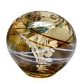 Modern Art Glass Paperweight With Flowers