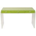 Modern Writing Desk in Acrylic and Green Lacquer