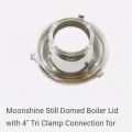 Moonshine Still Domed Boiler Lid with 4" Tri Clamp Connection for Column