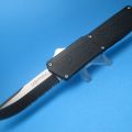 8″ Lightning OTF Automatic with Black Handle & Serr Two-Tone Blade