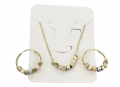 Dice Bead Hoops And Necklace Set