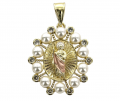 San Judas Gold-Plated Pendant with Pearl & Stone Detailing