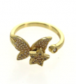 Spinning butterfly and star Ring