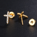 Moissanite Cross Studs