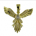 Gold Plated Spreading Wings Bird-Shaped Pendant