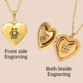 Engraved Heart Locket Necklace