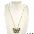 CZ Butterfly Paper Clip Chain Necklace