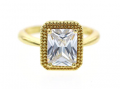 Square Stone Open Ring