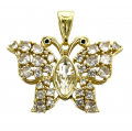 Gold Plated Zircon Butterfly Pendant