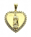 Heart-Shaped Guadalupe Pendant with Stones