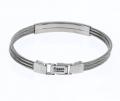 Braided Cable Cuff Stainless Steel Bracelet