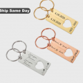 Personalized Heart Engraved Bar Keychain