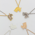 Personalized Dainty Leaf Initial Necklace