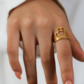 Personalized Heart Crown Name Ring