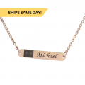 Engraved Name Plate Bar Necklace