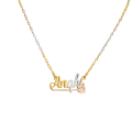 Floral Nameplate Necklace
