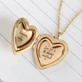 Engraved Heart Locket Necklace for Couple
