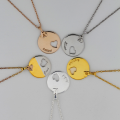 Heart Charm Disc Name Necklace