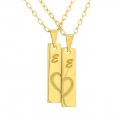 Personalized Initials Bars Heart Couples Necklace