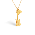Guitar Name Necklace With Initial Charm