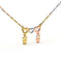 Cartoon character Girl & Boy Three Heart Shaped Name Necklace