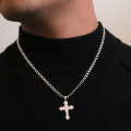 Customized Cross Name & Roman Birthdate Necklace