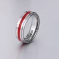 Thin Red Line Symbolism in Tungsten Wedding Ring