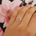 Customized initial ring with heart