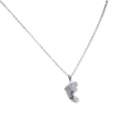Engraved Foot Birthstone Necklace