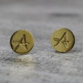 Personalized Initial Round Stud Earrings