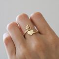 Personalized Initial Ring with a Little Heart