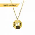 Engraved Baby Feet Pendant Necklace for Mom