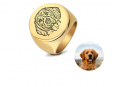 Personalized Photo Engraved Signet Ring for Pet